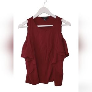 Ladies burgundy Atmosphere flutter frilled dress tank size 8